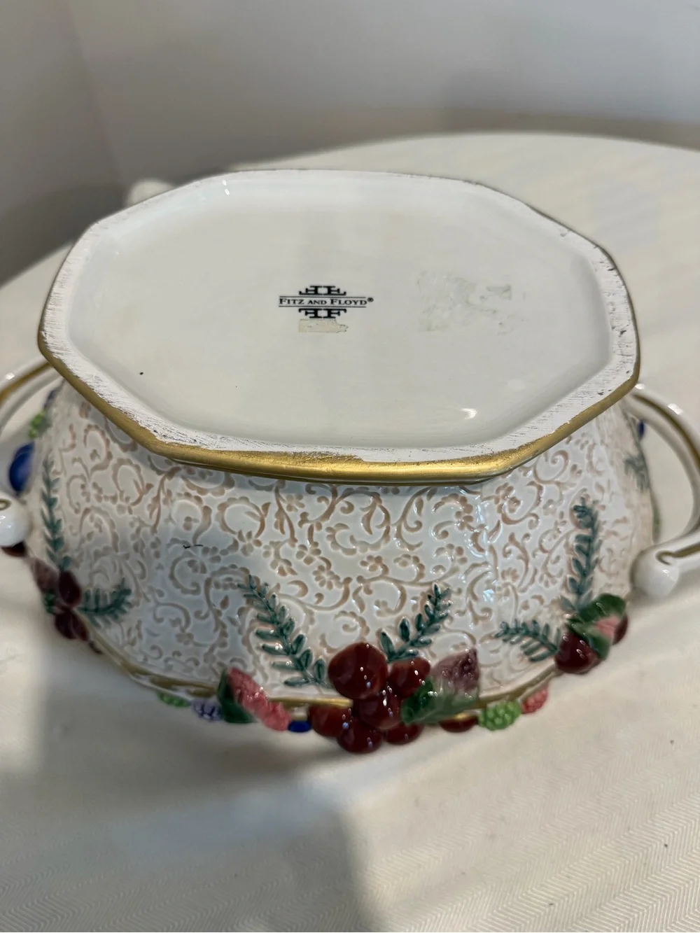 Fitz & Floyd Venezia Autumn Bounty Pheasant Tureen w/Ladle & Lid